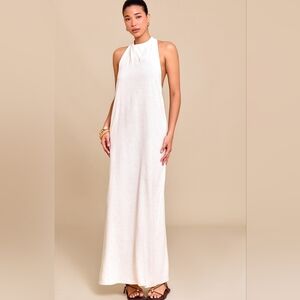 PrettyLittleThing White Maxi Dress Women's Sz.12 Brand New With Tags